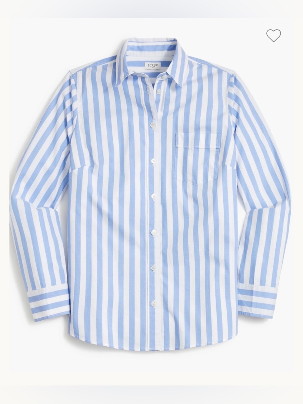 J. Crew Blue and White Vertical Stripe Button-Down Shirt